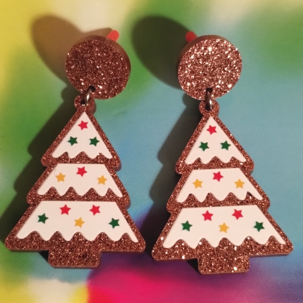 Gingerbread Christmas tree Earrings
